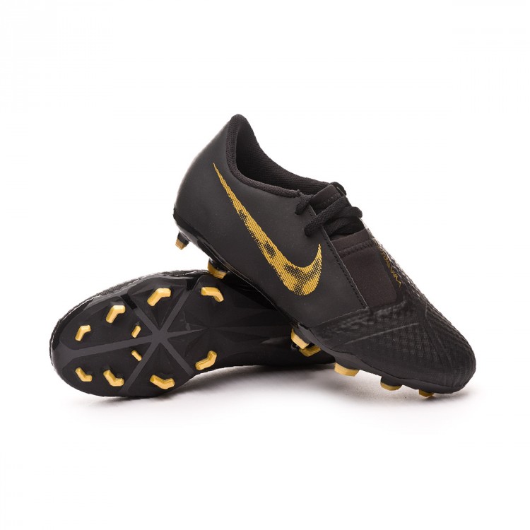 black and gold kids football boots