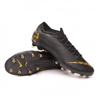 Chuteira  Nike Mercurial Vapor XII Elite AG-Pro Black-Metallic vivid gold