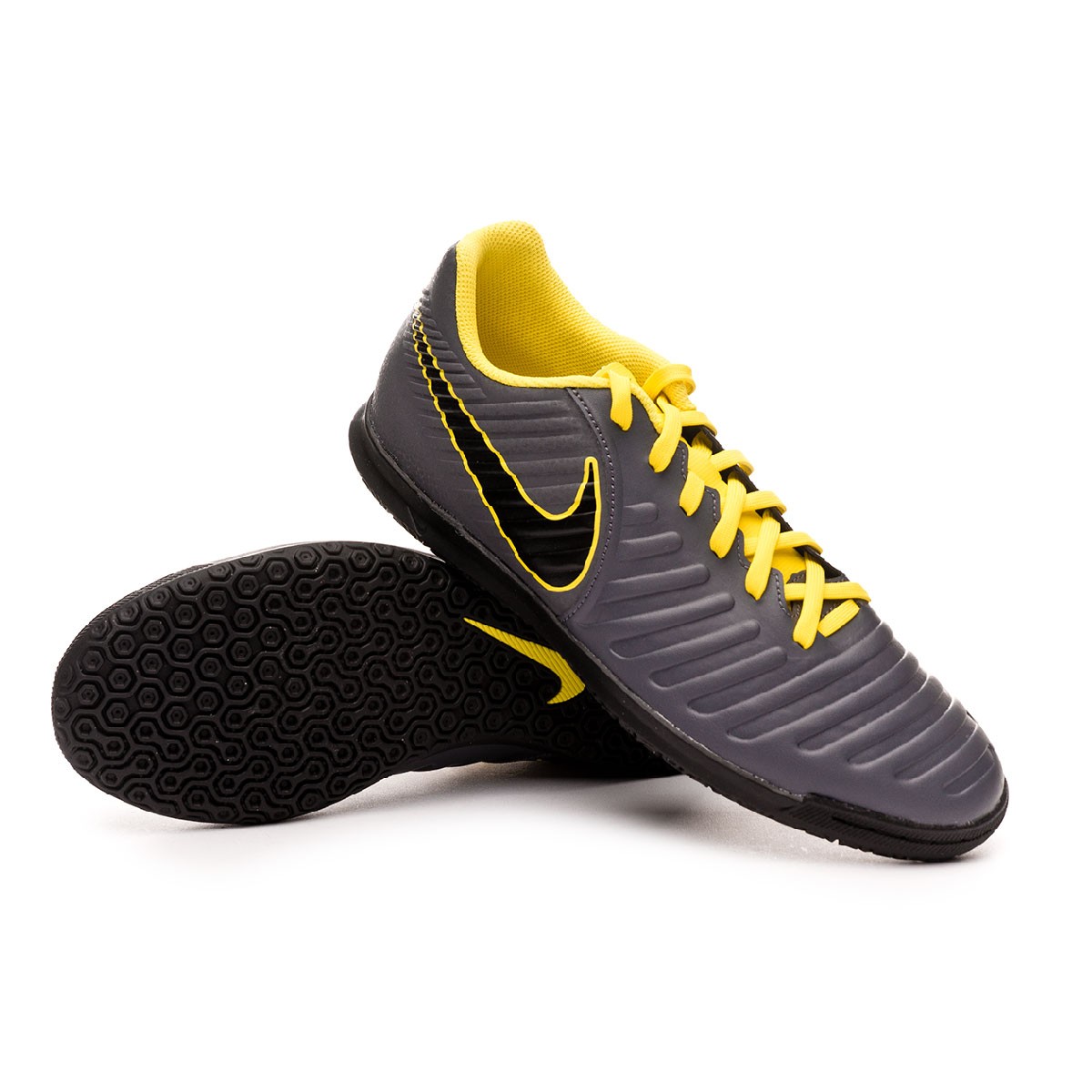 Futsal Boot Nike Tiempo LegendX VII Club IC Dark grey-Optical yellow-Black  - Football store Fútbol Emotion