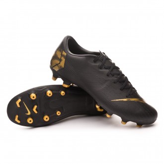 Chuteira  Nike Mercurial Vapor XII Academy MG Black-Metallic vivid gold