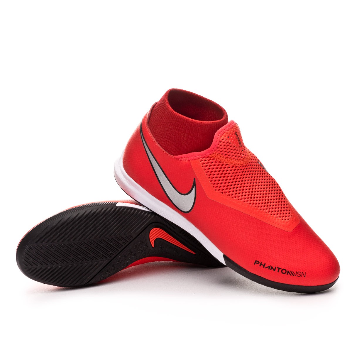 Futsal Boot Nike Phantom Vision Academy DF IC Bright crimson-Metallic  silver - Football store Fútbol Emotion