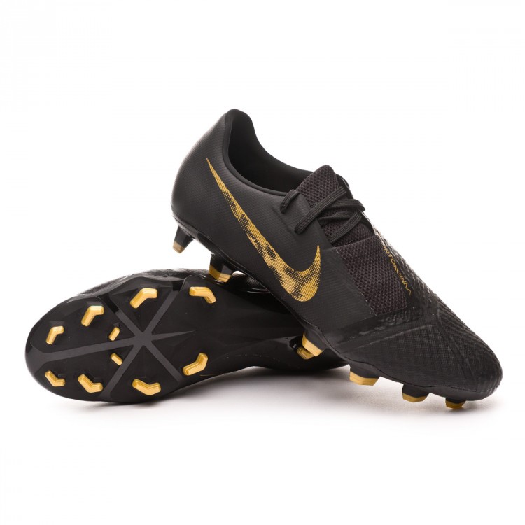 Football Boots Nike Kids Phantom Venom Academy FG Black-Metallic vivid gold  - Football store Fútbol Emotion