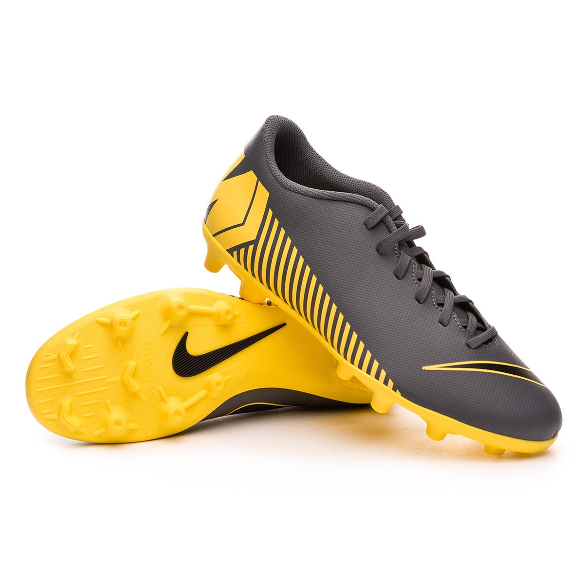 nike grey and yellow boots