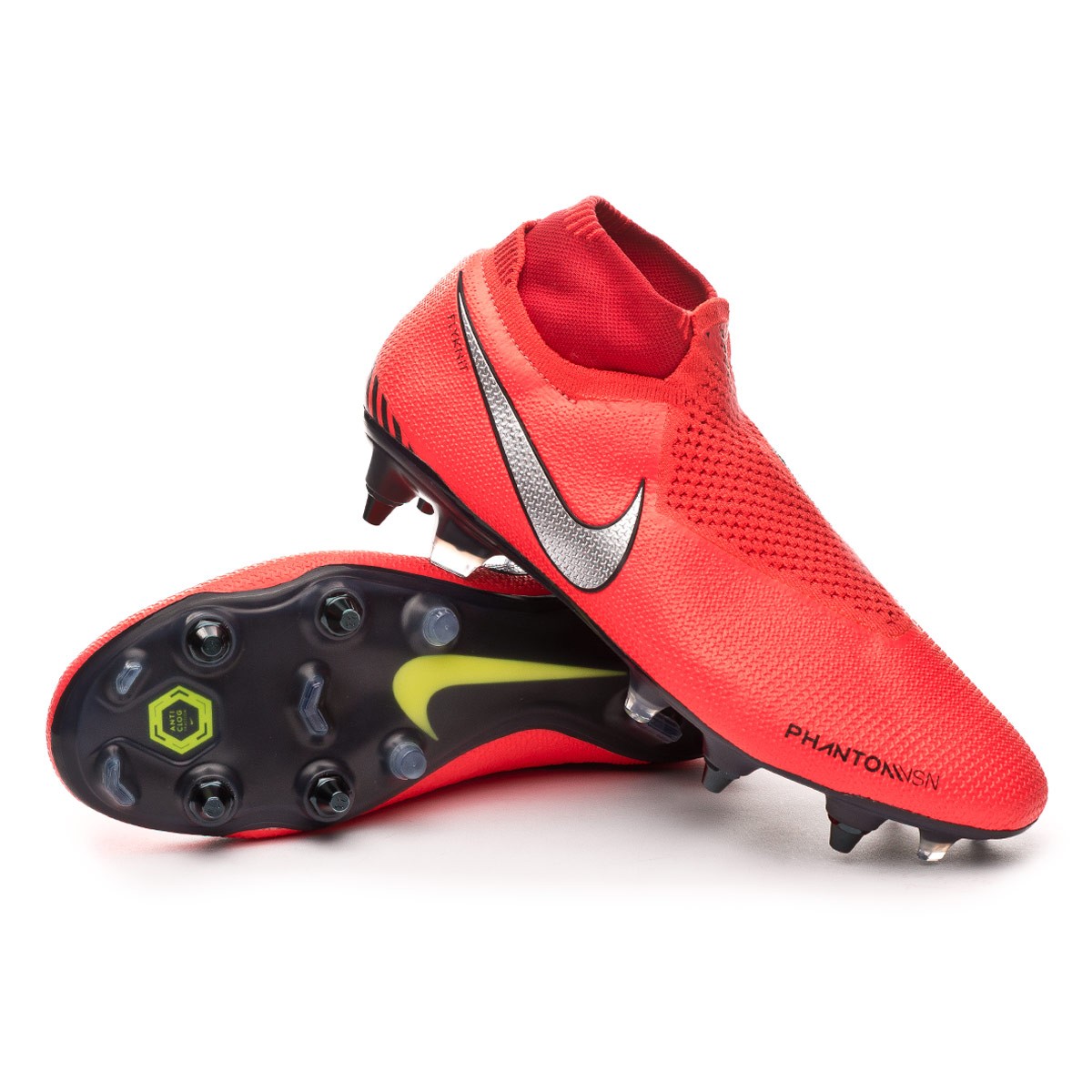 Football Boots Nike Phantom Vision Elite DF SG-Pro ACC Bright  crimson-Metallic silver - Football store Fútbol Emotion