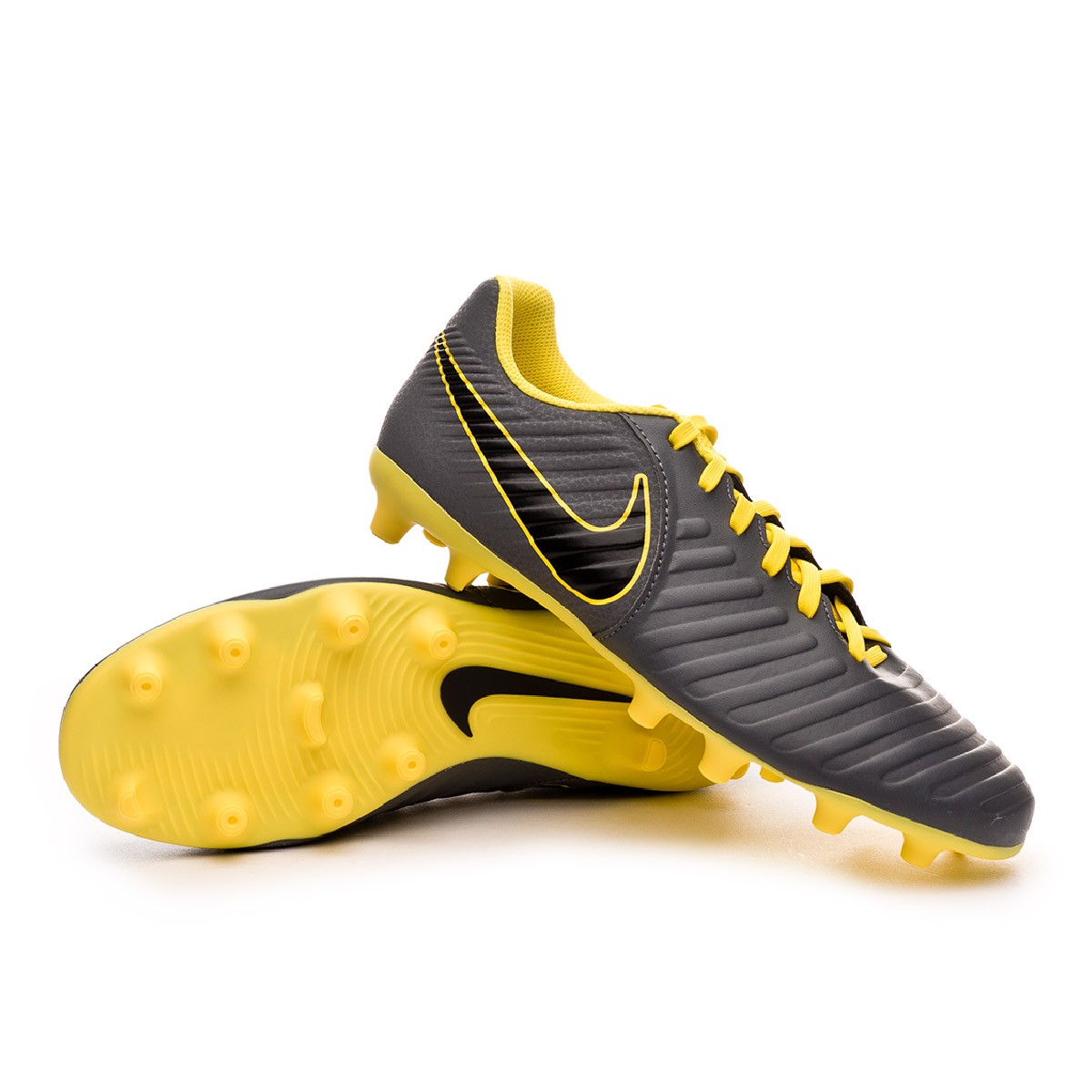 nike grey and yellow boots