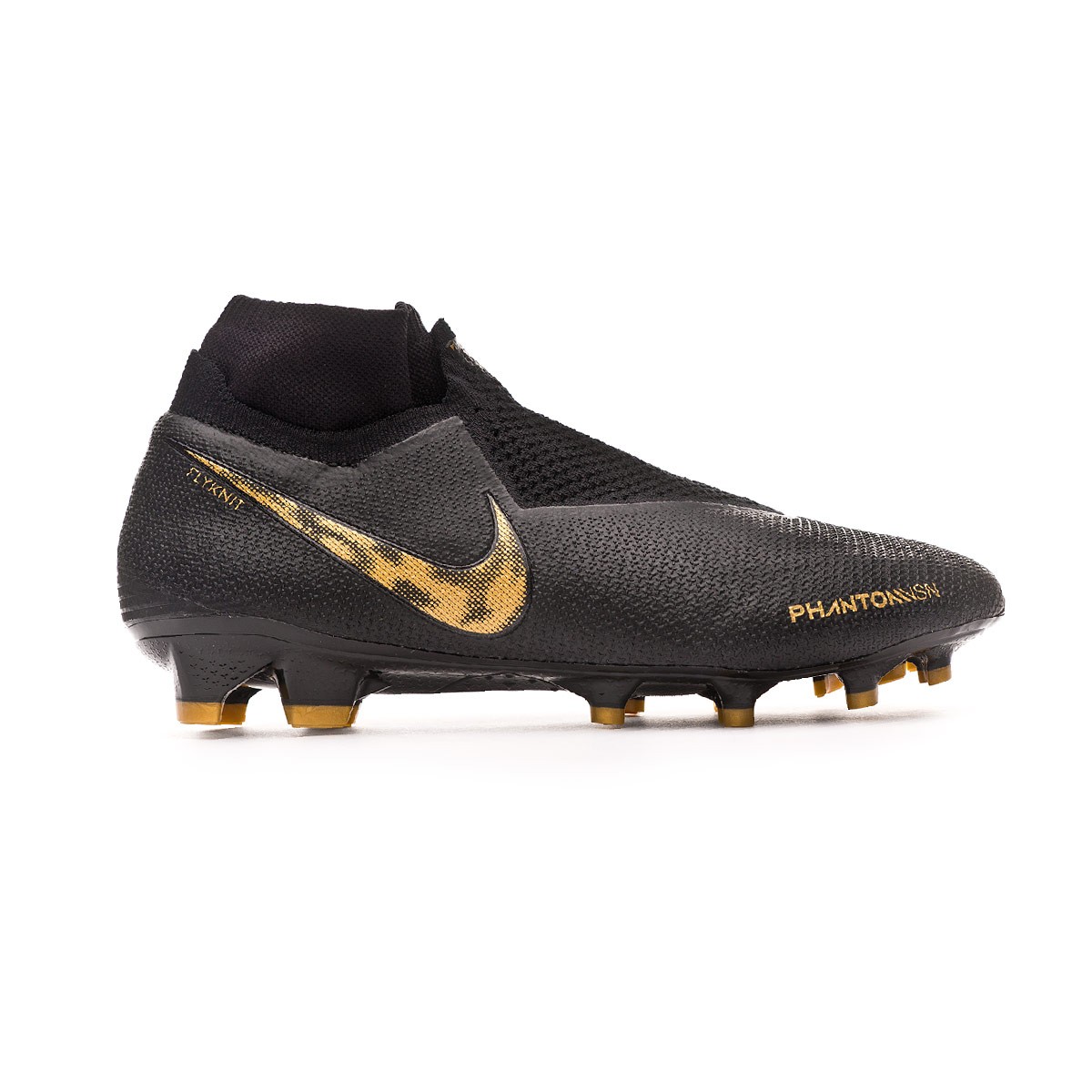 Football Boots Nike Phantom Vision Elite DF FG Black-Metallic vivid gold -  Football store Fútbol Emotion