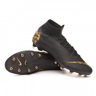 Chuteira  Nike Mercurial Superfly VI Elite AG-Pro Black-Metallic vivid gold