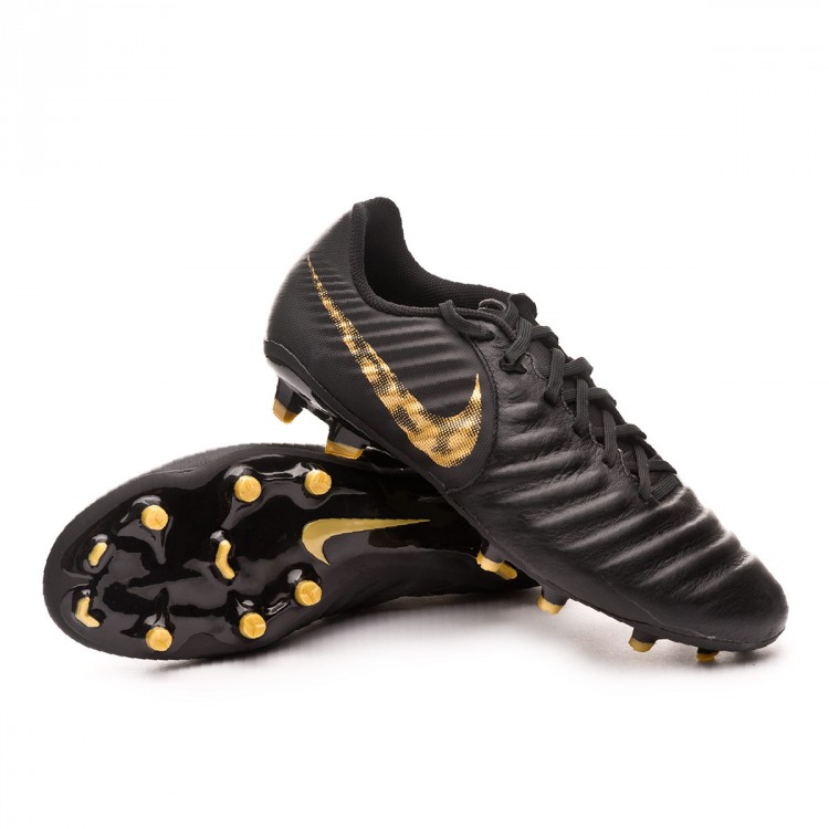 Zapatos de fútbol Nike Tiempo Legend VII Academy FG Black-Metallic vivid  gold - Tienda de fútbol Fútbol Emotion