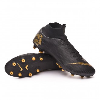 Chuteira  Nike Mercurial Superfly VI Pro AG-Pro Black-Metallic vivid gold