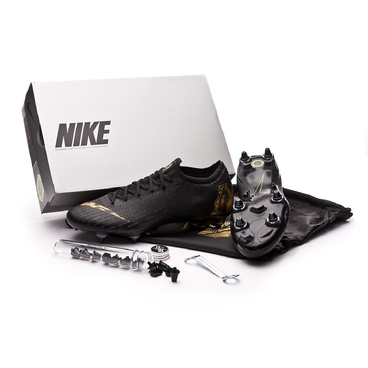 nike vapor black and gold