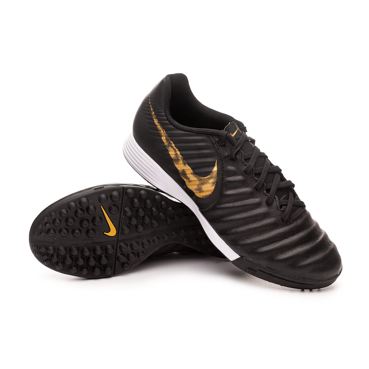 Football Boot Nike Tiempo LegendX VII Academy Turf Black-Metallic vivid  gold - Football store Fútbol Emotion