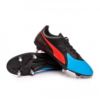 Chuteira  Puma One 19.4 SG Bleu azur-Red blast-Black