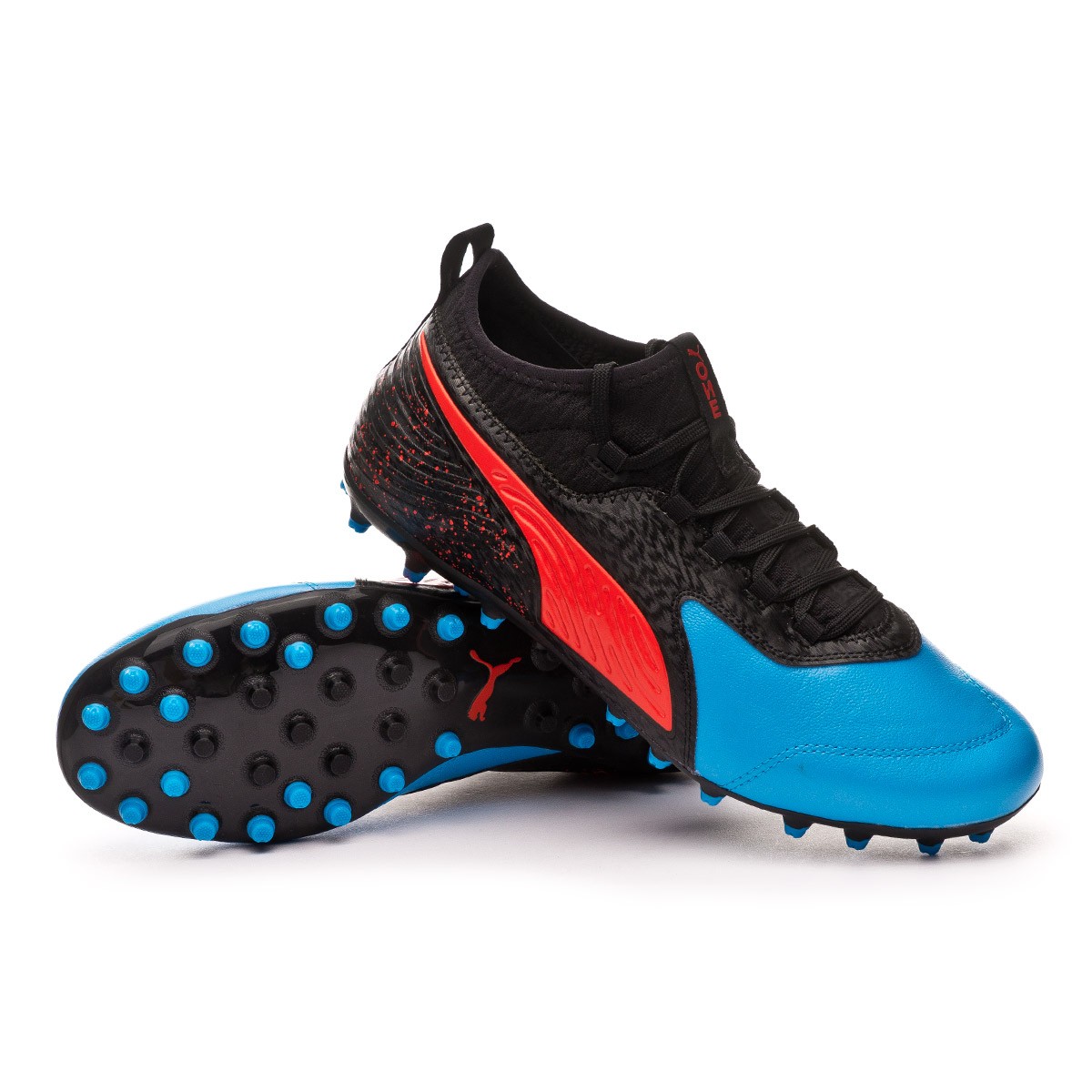 Football Boots Puma One 19.3 MG Bleu azur-Red blast-Black - Football store  Fútbol Emotion
