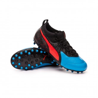 Chuteira  Puma One 19.3 MG Crianças Bleu azur-Red blast-Black