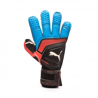 Luvas Puma One Grip 1 RC Black-Bleu azur-Red blast