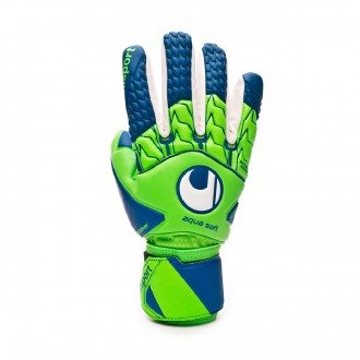 Luvas Uhlsport Aquasoft HN Windbreaker Fluor green-Pacific blue-White