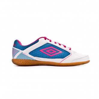 Sapatilha de Futsal Umbro Sala Liga White-Pink glo-Diva Blue