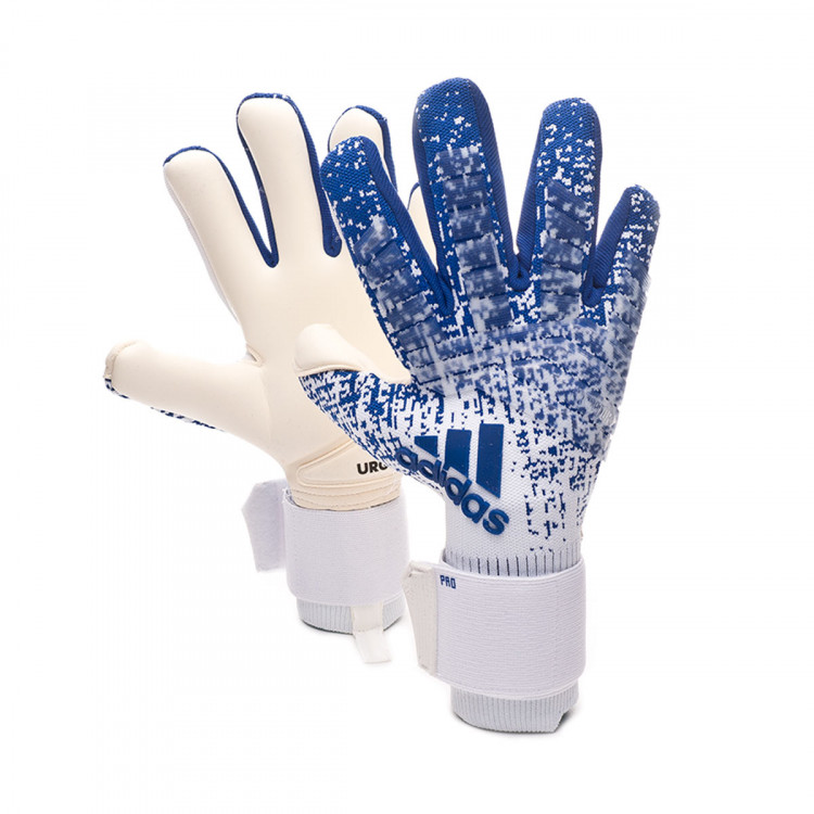 blue and white adidas football gloves