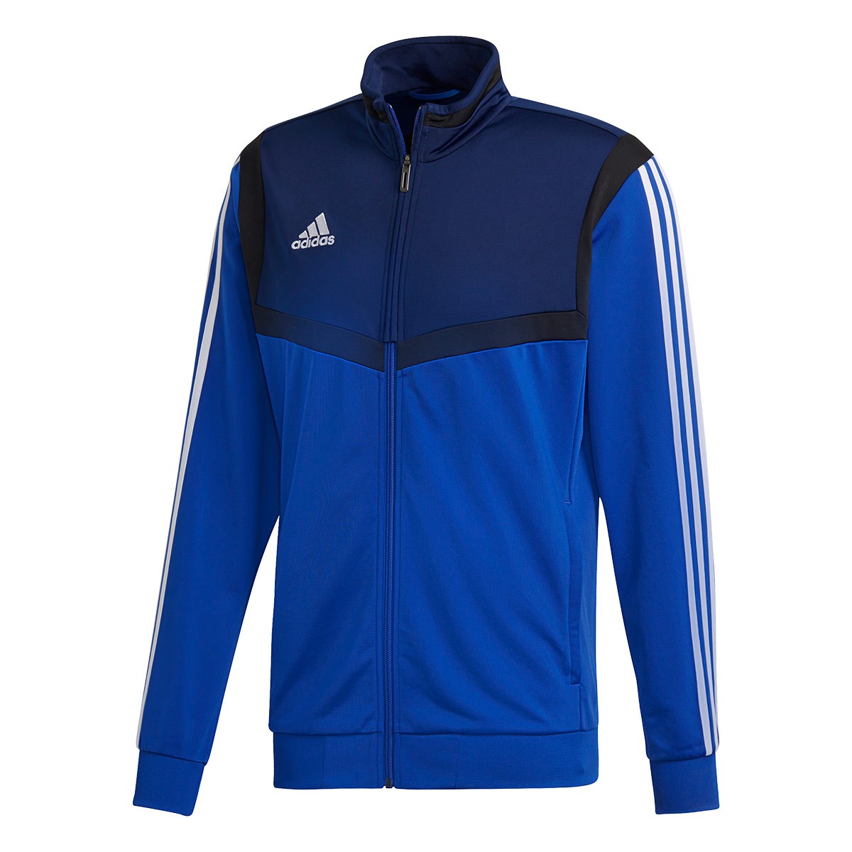 Estándar cable temblor Chaqueta adidas Tiro 19 Polyester Bold Blue-White - Fútbol Emotion