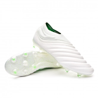 Chuteira  adidas Copa 19+ FG White-Solar lime