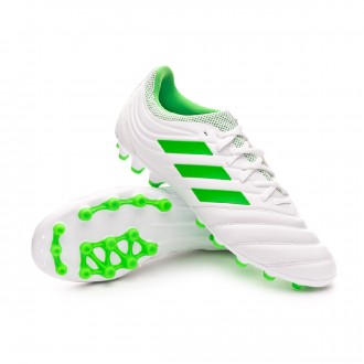 Chuteira  adidas Copa 19.3 AG White-Solar lime