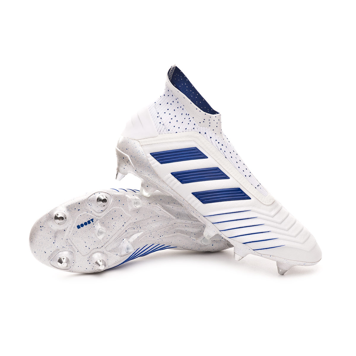 adidas white and blue football boots