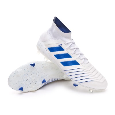 blue and white predator football boots