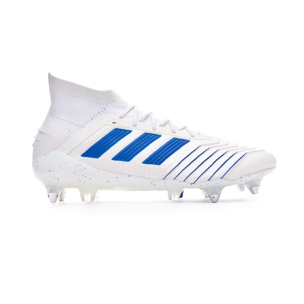 white and blue adidas boots