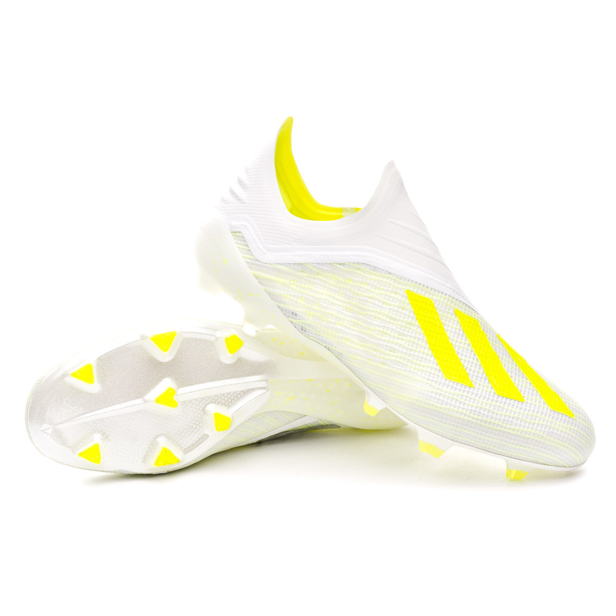 Football Boots adidas X 18+ FG White-Solar yellow-Off white - Football  store Fútbol Emotion