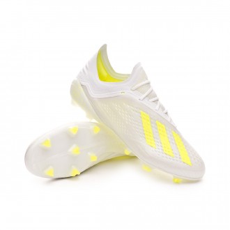 Chuteira  adidas X 18.1 FG White-Solar yellow-White