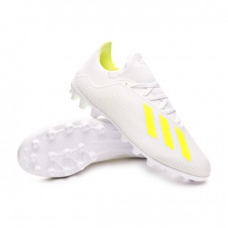 Chuteira  adidas X 18.3 AG White-Solar yellow-White