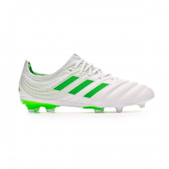 Chuteira adidas Copa 19.1 FG Crianças White-Solar lime