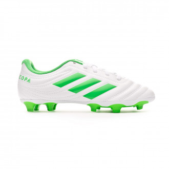Chuteira adidas Copa 19.4 FG Crianças White-Solar lime