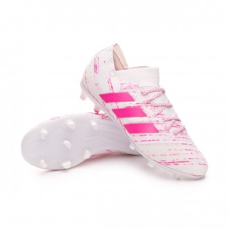 Chuteira  adidas Nemeziz 18.1 FG Crianças White-Shock pink