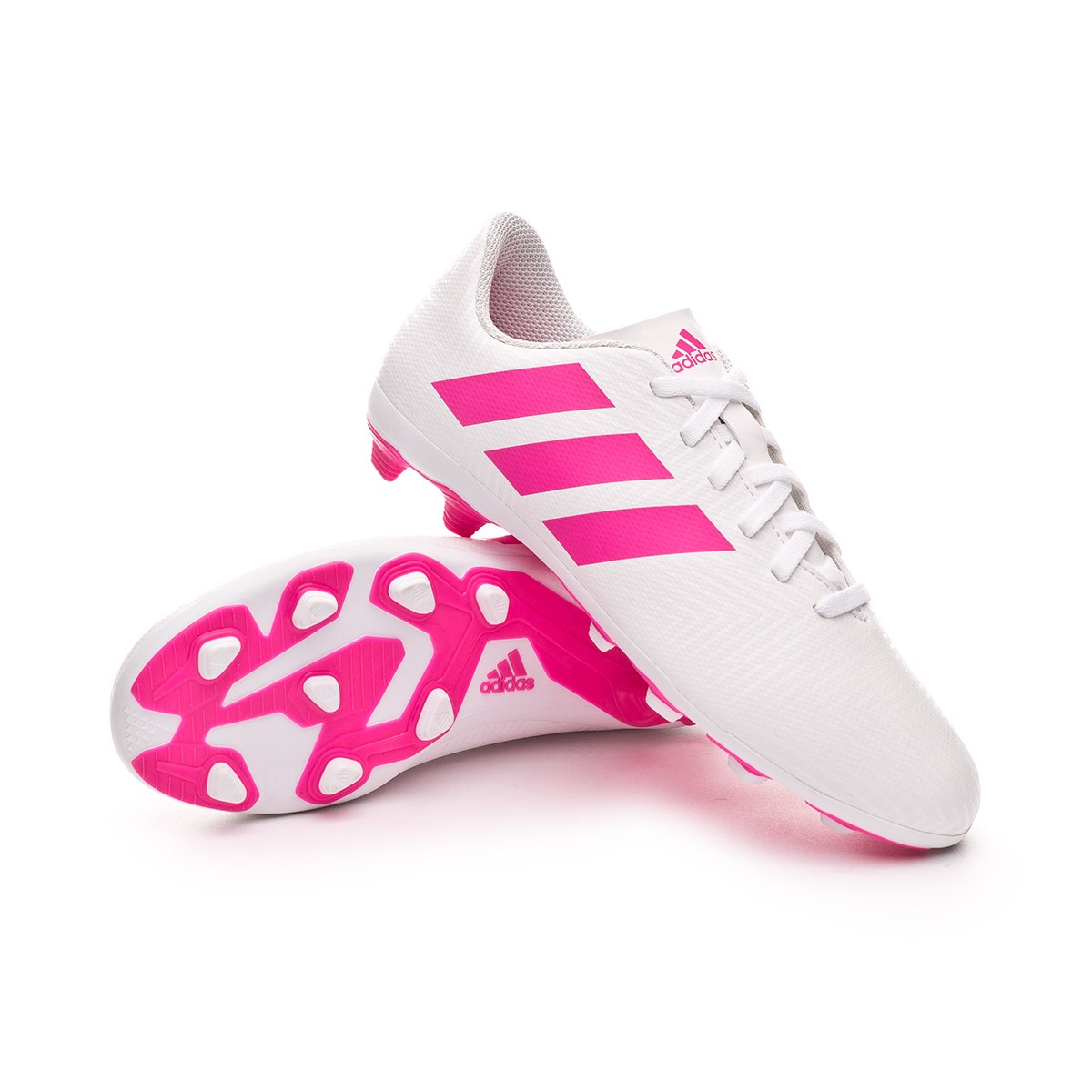 Football Boots adidas Kids Nemeziz 18.4 FxG White-Shock pink - Football  store Fútbol Emotion