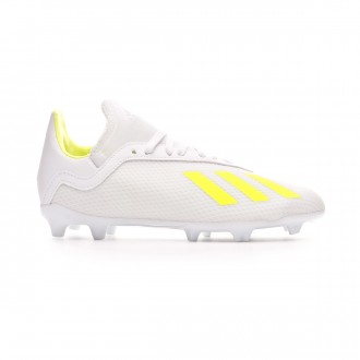 Chuteira adidas X 18.3 FG Crianças White-Solar yellow-White
