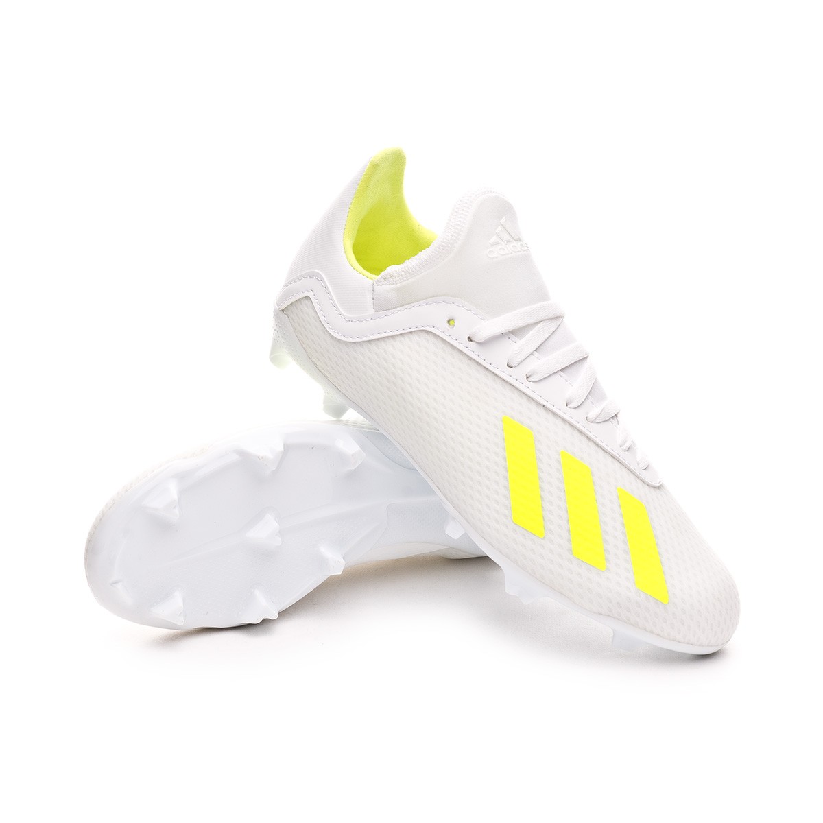 Football Boots adidas Kids X 18.3 FG White-Solar yellow-White - Football  store Fútbol Emotion