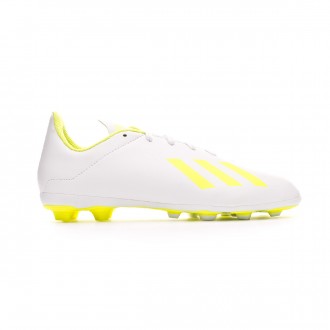 Chuteira adidas X 18.4 FxG Crianças White-Solar yellow-White