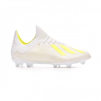 Chuteira adidas X 18.1 FG Crianças White-Solar yellow-White