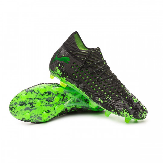 puma green and black boots