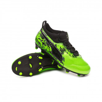 Chuteira  Puma One 19.3 FG/AG Crianças Green gecko-Puma black-Charcoal gray