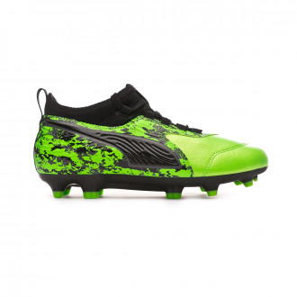 Chuteira Puma One 19.3 FG/AG Crianças Green gecko-Puma black-Charcoal gray