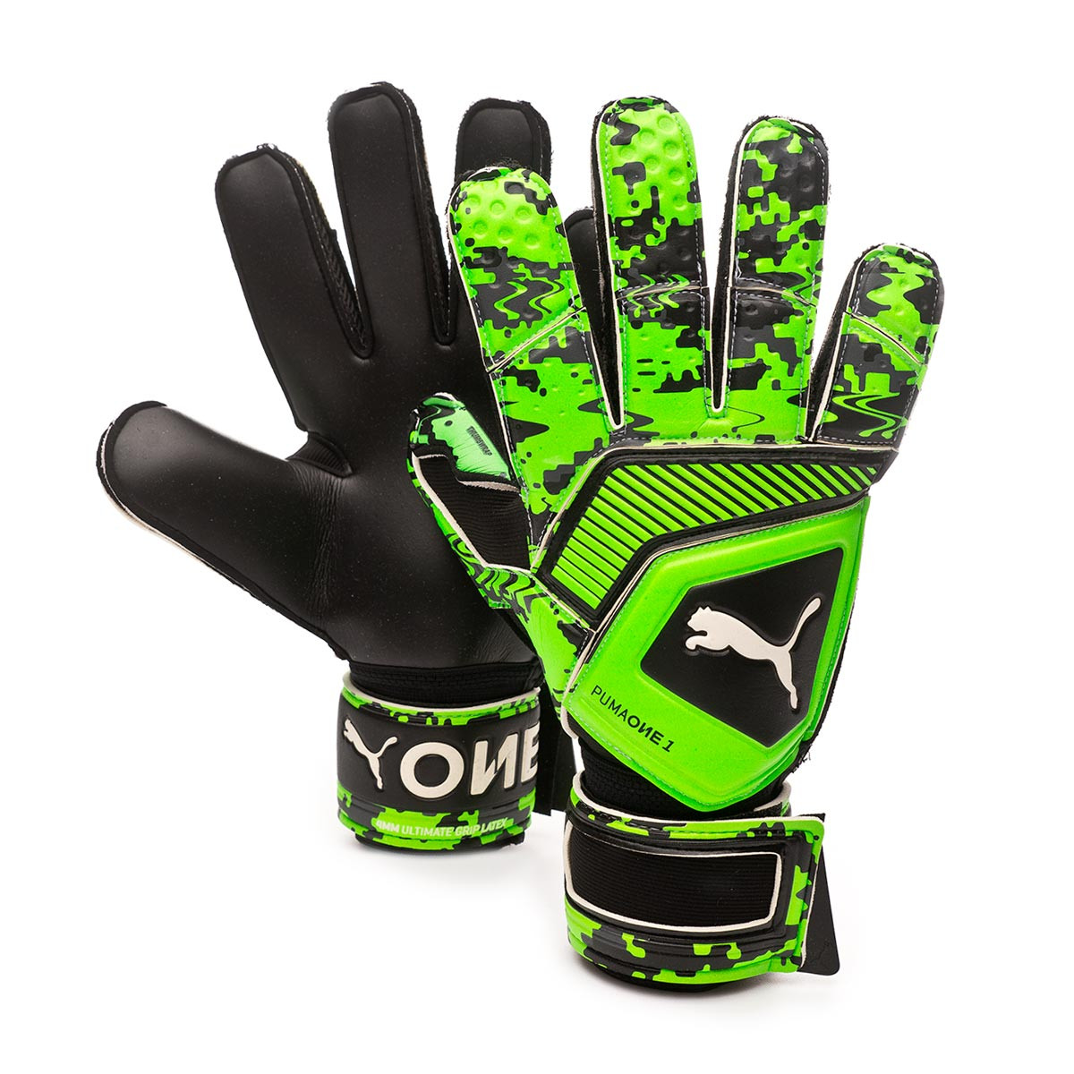 green and black football gloves