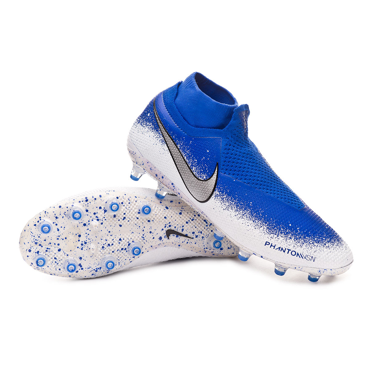 nike phantom azules y blancas