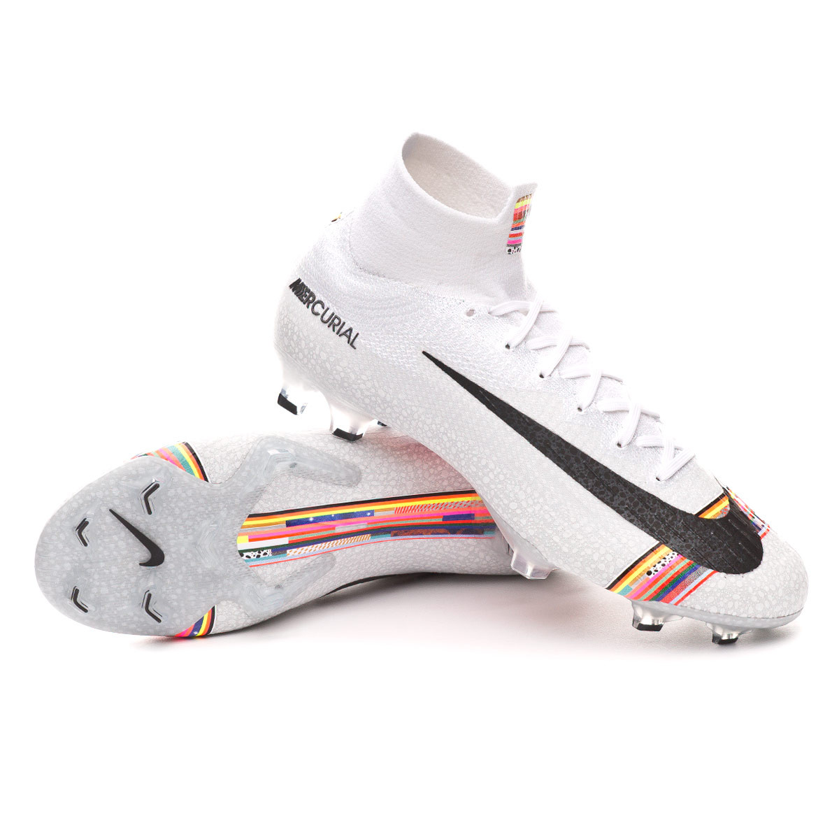 Football Boots Nike Mercurial Superfly VI Elite LVL UP FG Pure  platinum-Black-White - Football store Fútbol Emotion