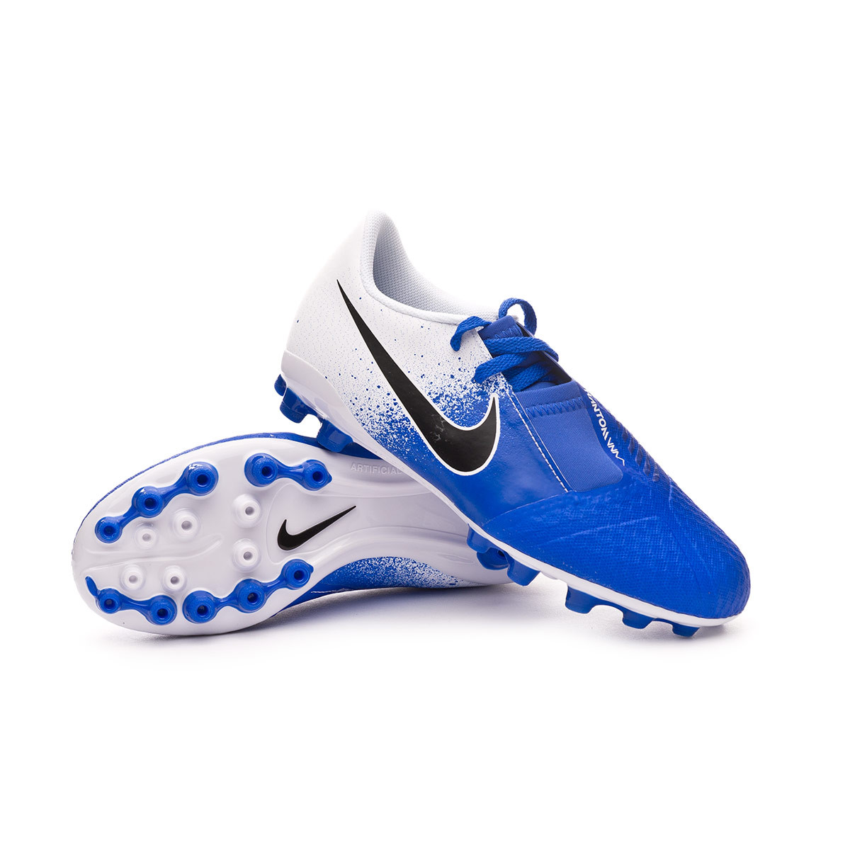 Football Boots Nike Kids Phantom Venom Academy AG-R White-Black-Racer blue  - Football store Fútbol Emotion