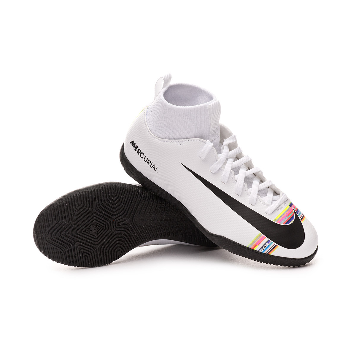 Futsal Boot Nike Kids Mercurial SuperflyX VI Club LVL PV IC White-Black -  Football store Fútbol Emotion