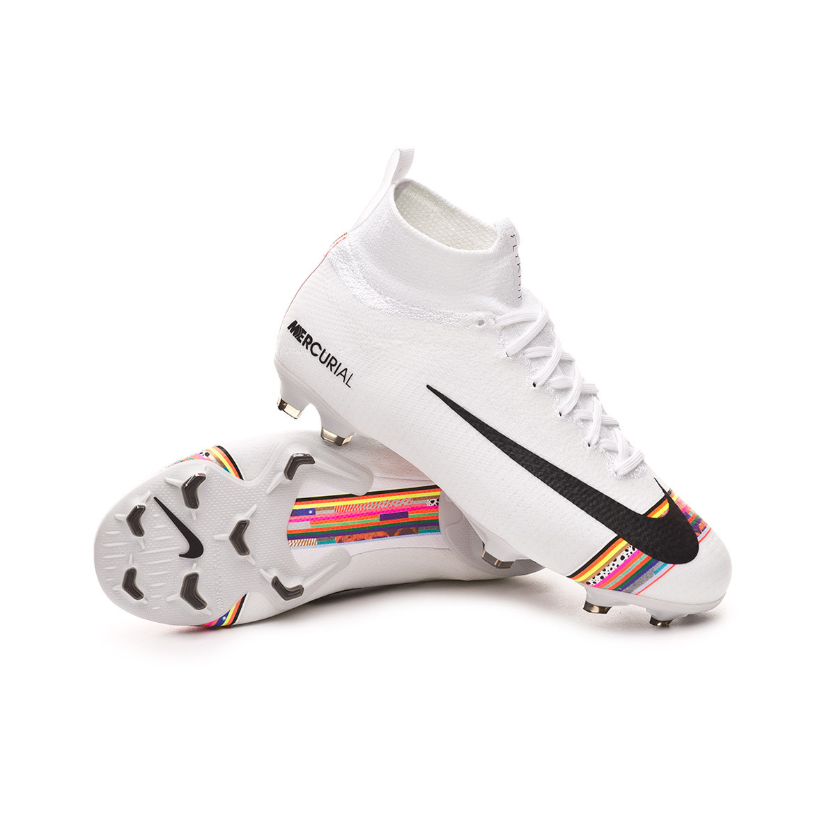 nike mercurial white and rainbow