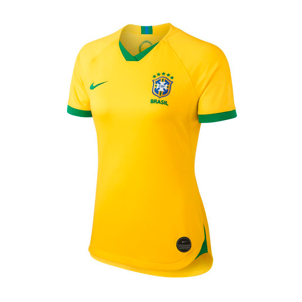 Camiseta Nike Selección Brasil Breathe Stadium SS Primera Equipación WWC  2019 Mujer Midwest gold-Lucky green - Tienda de fútbol Fútbol Emotion
