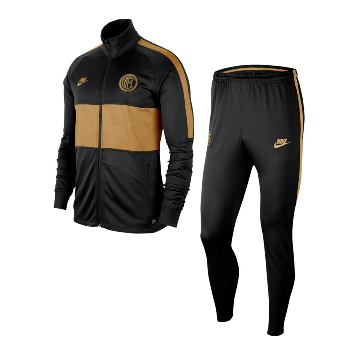 nike black and gold tracksuit